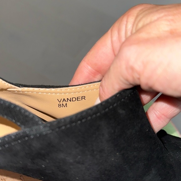 Tahari “Vander”Black Suede with Cork Heel Slide Sandal Size 8 - Picture 5 of 5